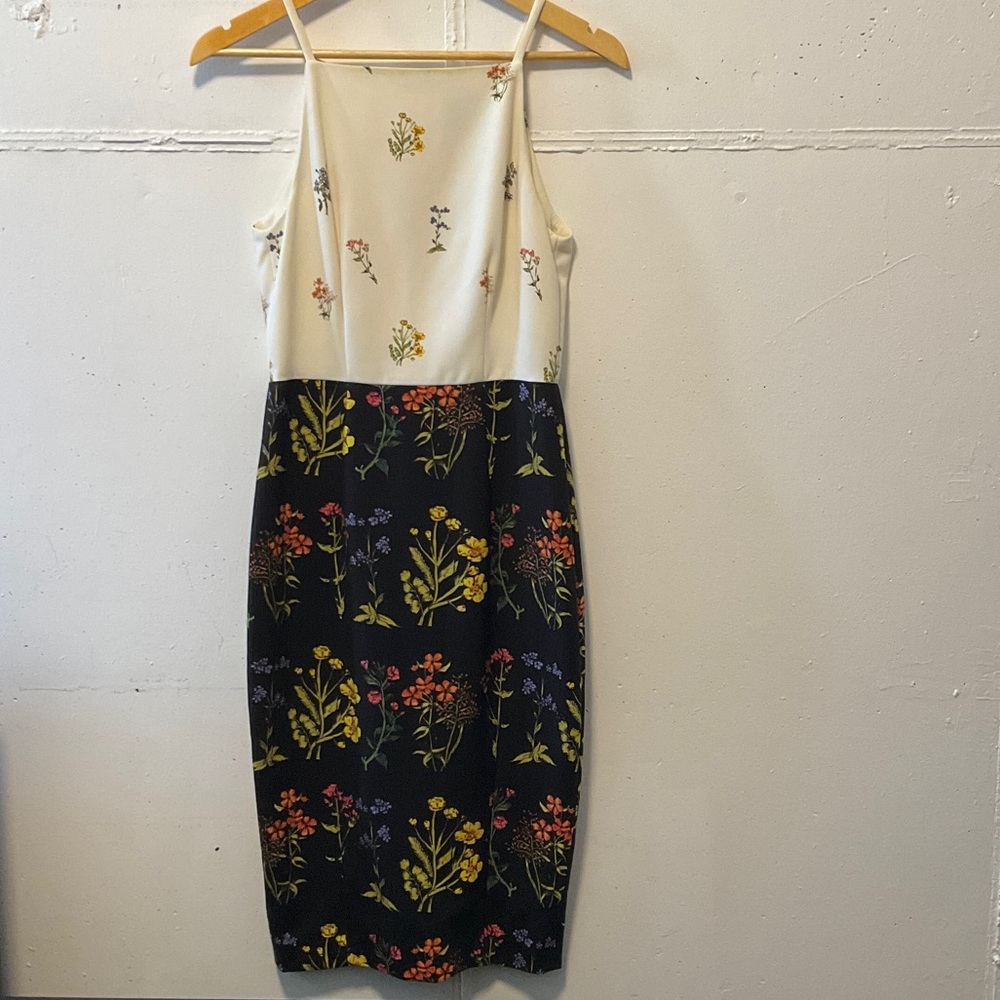 Floral Print Midi Dress H&M - Cream and Black